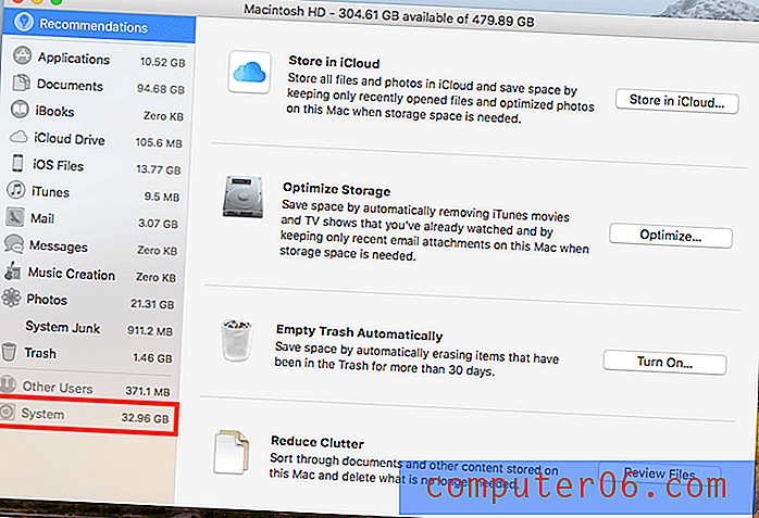 Slik rengjør du "System" -lagring som tar en enorm disk på Mac