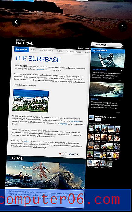 웹 디자인 비평 # 93 : Surfcamp Portugal