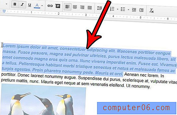 Como limpar a formatação de uma seleção no Google Docs