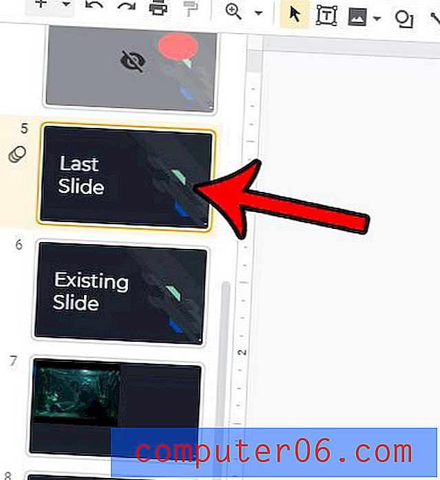 Een dia naar het einde verplaatsen in Google Presentaties
