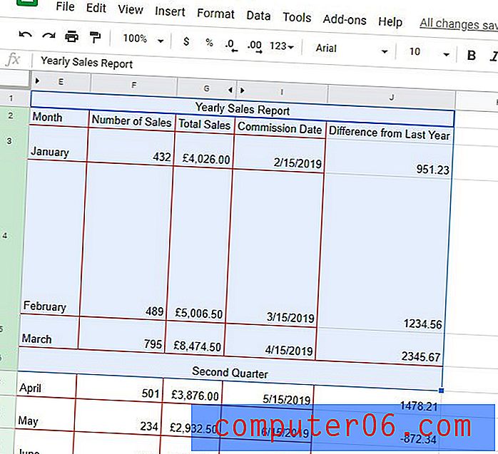 Comment dissocier des cellules dans Google Sheets