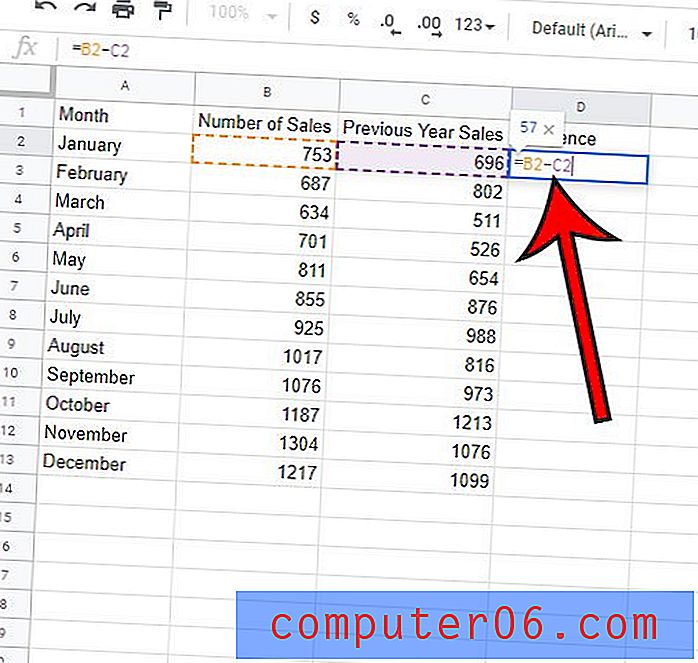 Comment soustraire dans Google Sheets