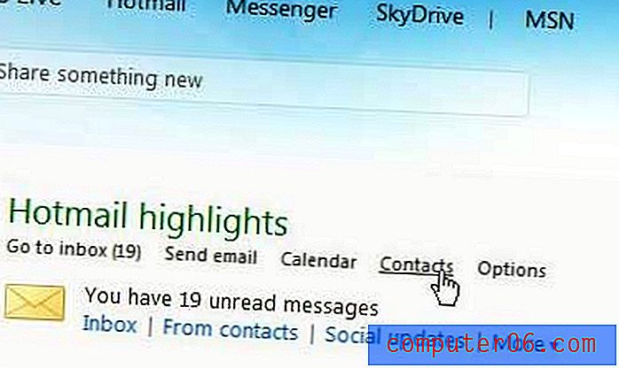 Kā importēt kontaktpersonas no Hotmail uz programmu Outlook 2010