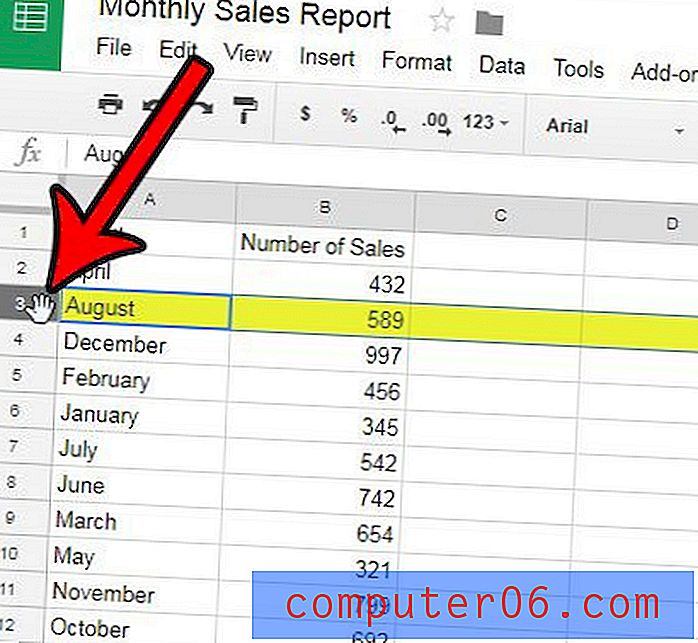 So entfernen Sie Füllfarben in Google Sheets