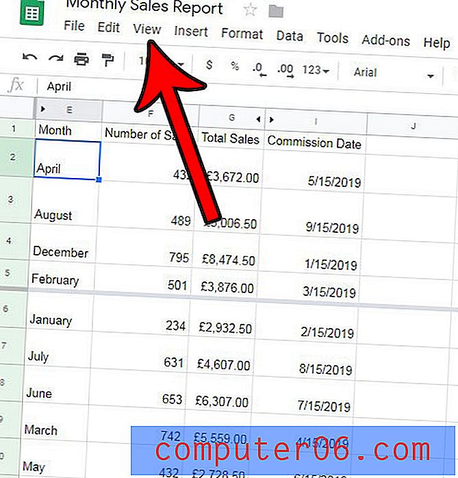 So stoppen Sie das Einfrieren von Zeilen in Google Sheets