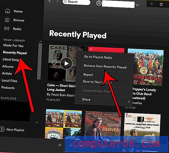 Como excluir músicas ou listas de reprodução reproduzidas recentemente do aplicativo Spotify para iPhone