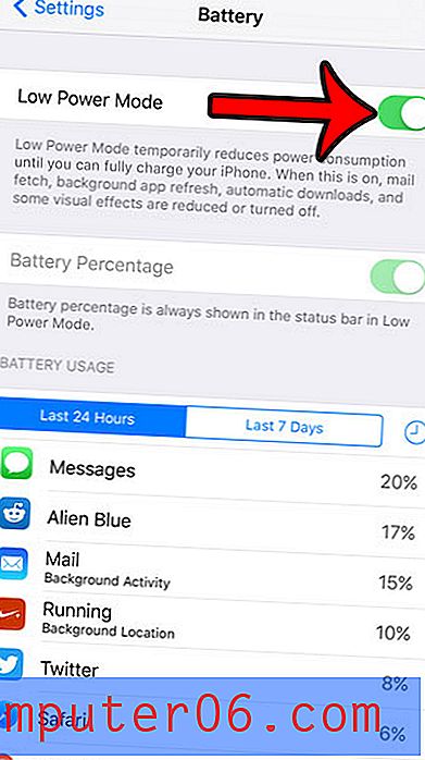 Kā mainīt akumulatora iestatījumus iOS 9