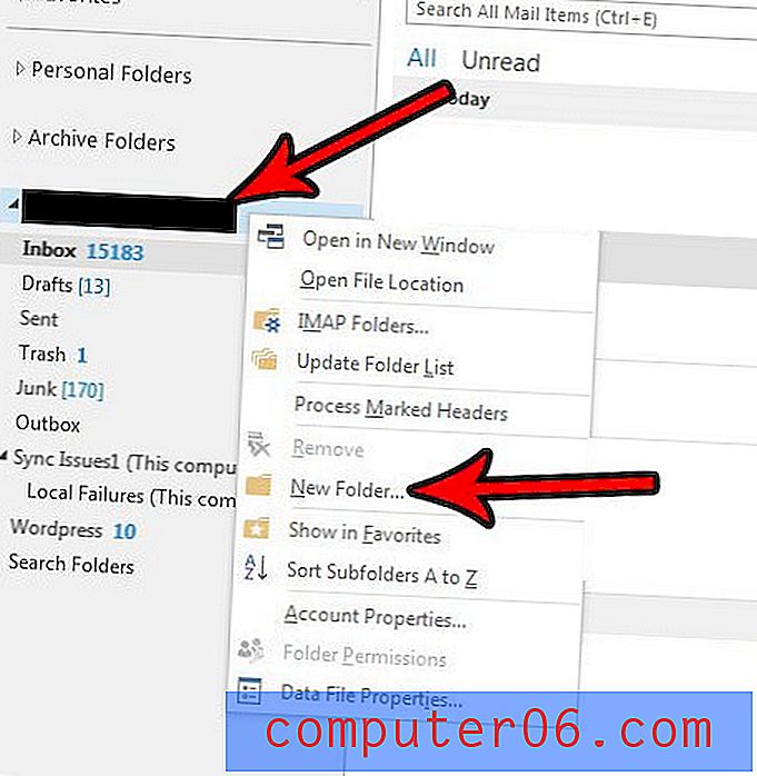 So erstellen Sie Ordner in Outlook 2013