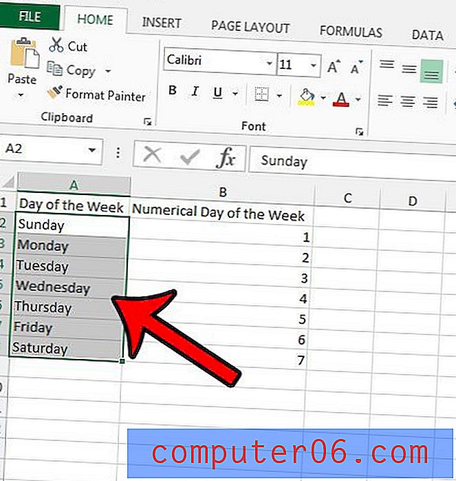Alfabetiseren in Excel 2013