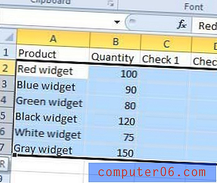 Kā mainīt rindu augstumu vairākām rindām programmā Excel 2010