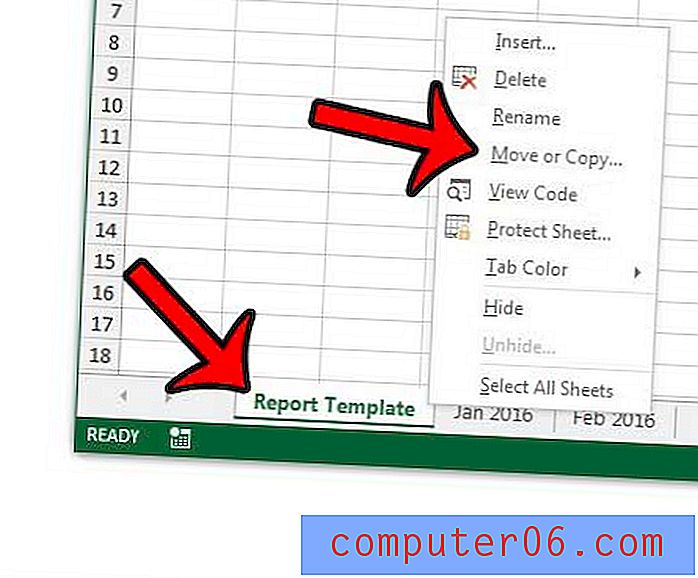 Darblapas kopēšana programmā Excel 2013