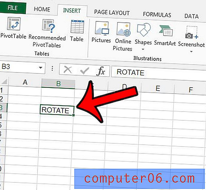 Kā pagriezt tekstu programmā Excel 2013