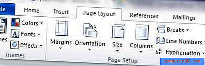 Kā nomainīt lappuses robežas Microsoft Word 2010