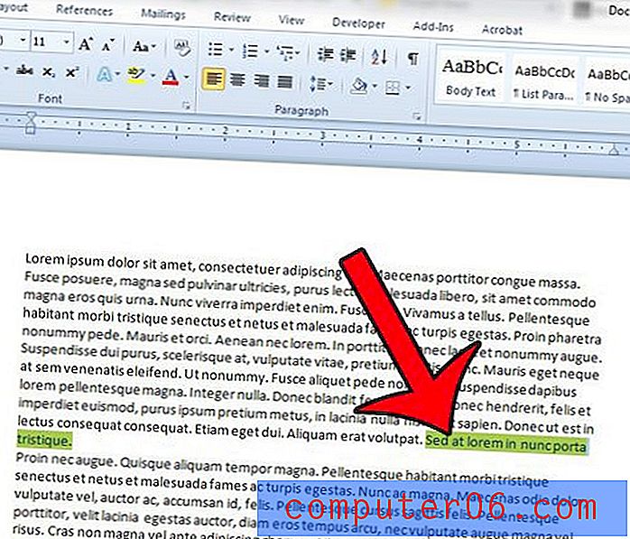 Markering verwijderen in Word 2010