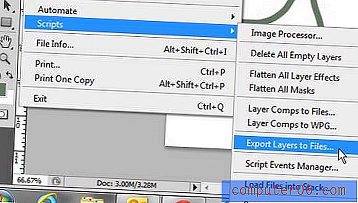 Kako izvesti slojeve u Photoshop CS5 kao odvojene slike