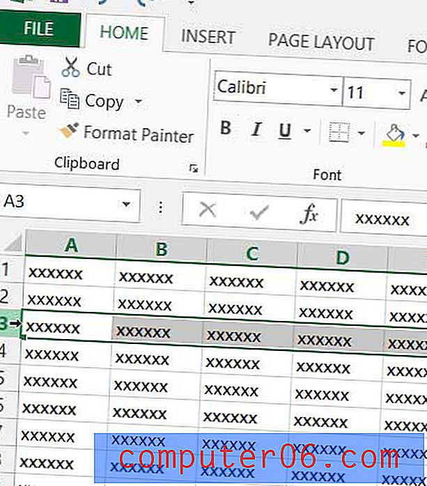 Kā paplašināt rindu programmā Excel 2013