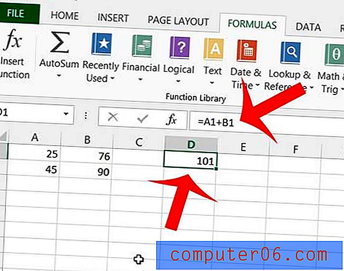 Slik viser du formler i Excel 2013