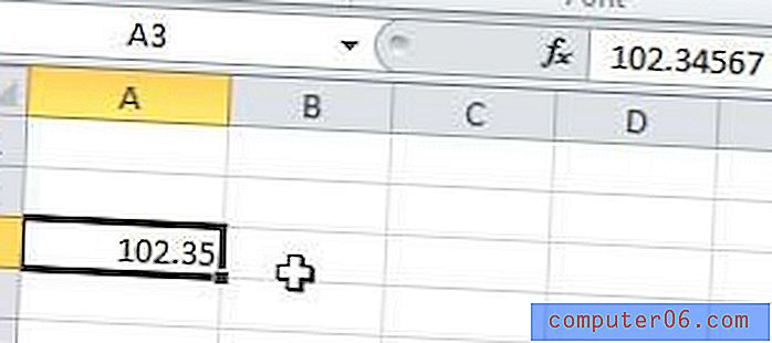 Attēlojiet vairāk decimāldaļu vietas programmā Excel 2010