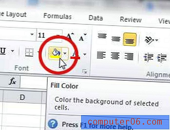 Hvordan fyller du en celle med farge i Excel?