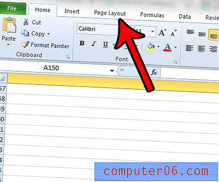 Kā iestatīt drukas robežas programmā Excel 2010
