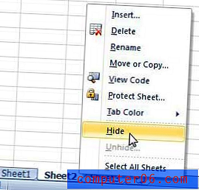 Cómo ocultar una hoja en Excel 2010