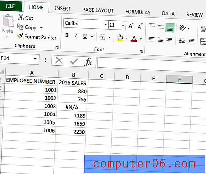 Cómo mostrar un "0" en lugar de # N / A cuando se usa VLOOKUP en Excel 2013