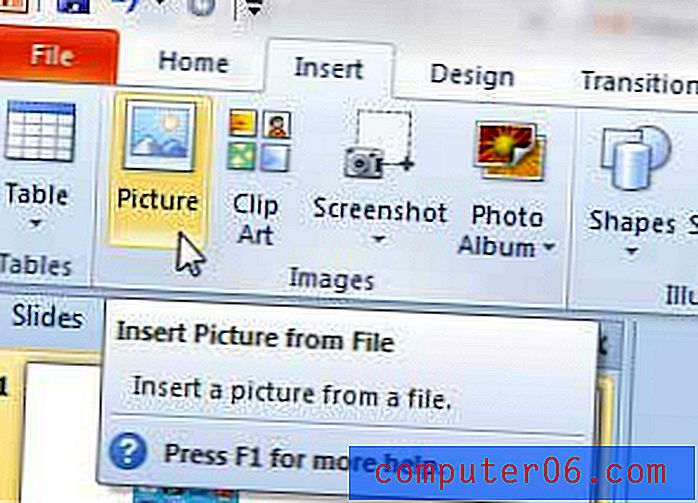 Novietojiet attēlu aiz tekstlodziņa programmā Powerpoint 2010