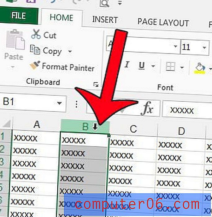 Kā nomainīt kolonnas platumu programmā Excel 2013