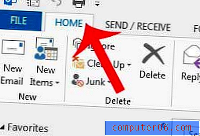 Kā programmā Outlook 2013 pārbaudīt, vai nav jauna e-pasta