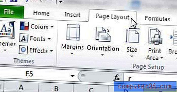 Šūnu apmalju drukāšana programmā Excel 2010