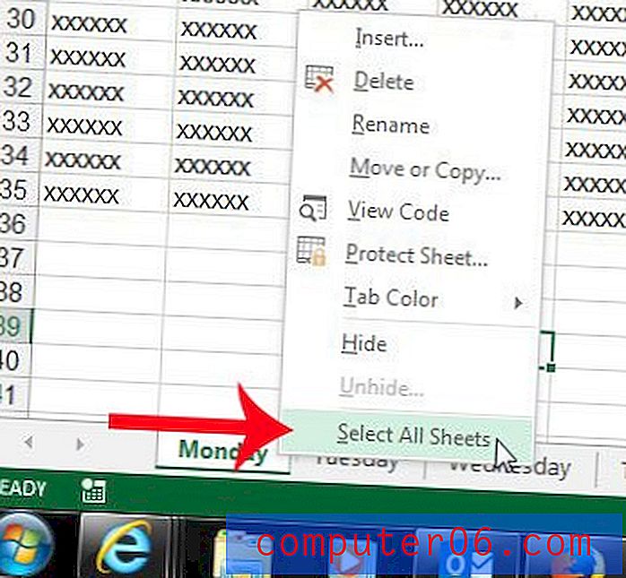 Slik bruker du en overskrift på alle regneark i Excel 2013