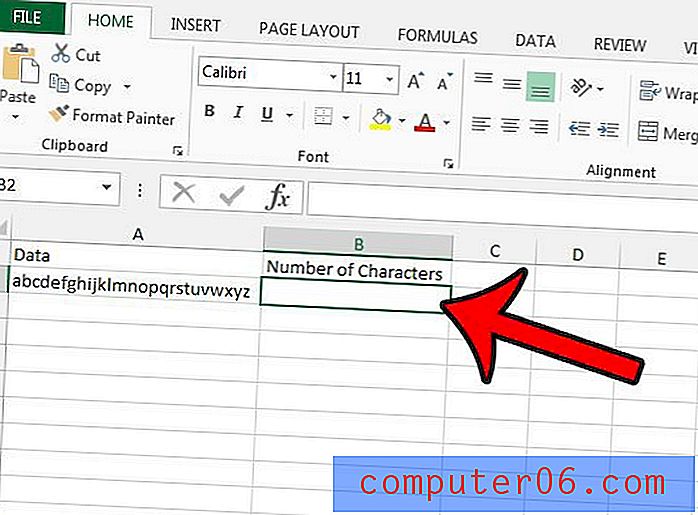 Как да броим символи в Excel 2013