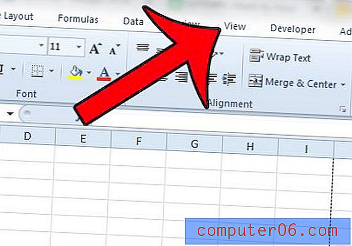 Kā pārslēgties uz lapas izkārtojuma skatu programmā Excel 2010