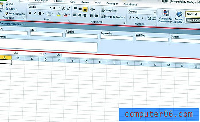 Kā parādīt dokumentu paneli programmā Excel 2010