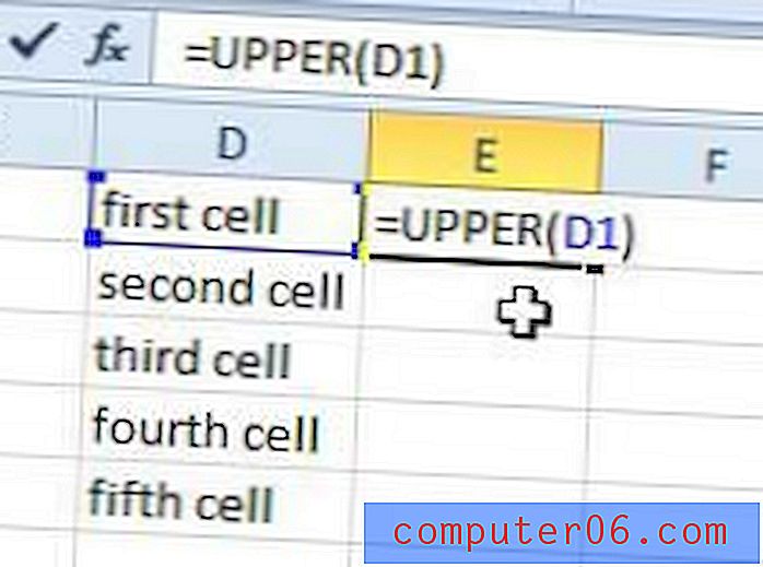 Hoe u alle tekst in hoofdletters kunt maken in Excel 2010