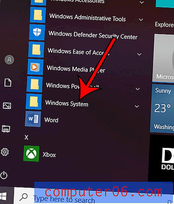 control panel location windows 10