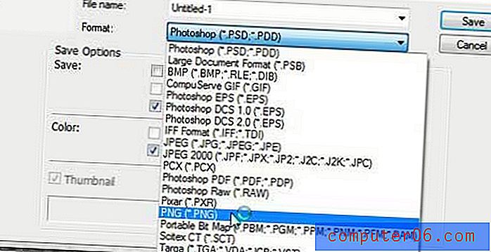 Jak převést průhledný Photoshop PSD na PNG pro internet