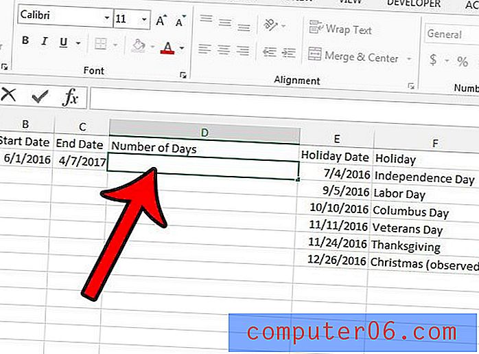 Jak obliczyć liczbę dni roboczych między dwiema datami w programie Excel 2013