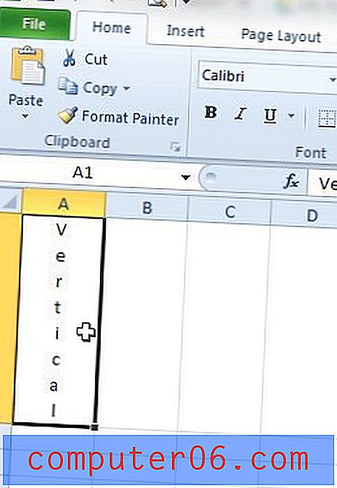 Kā programmā Excel 2010 vertikālo tekstu pārslēgt uz horizontālo
