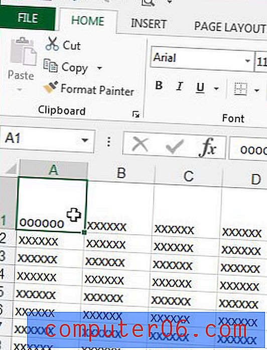 Slik sentrerer du celledata vertikalt i Excel 2013
