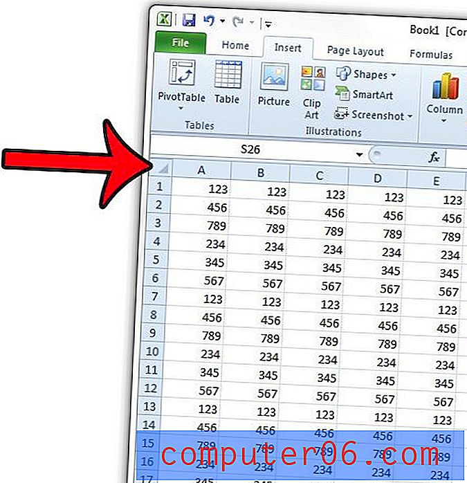 Lahtri piiride eemaldamine programmis Excel 2010