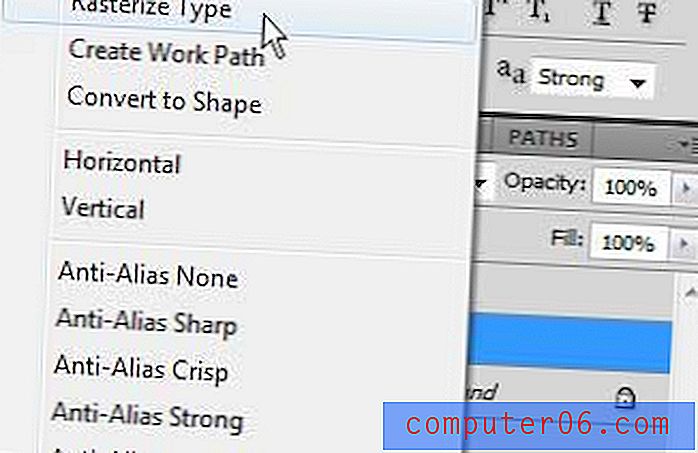 Kako pretvoriti tekstualni sloj u sliku u programu Photoshop CS5