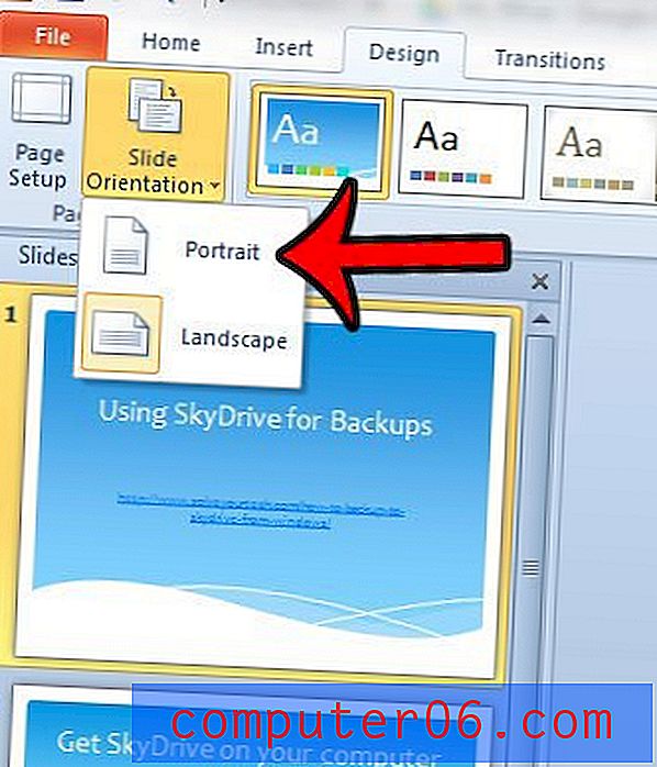 Hoe Powerpoint Portrait te maken in Powerpoint 2010