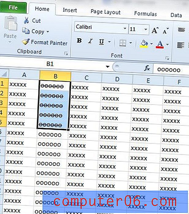 Kuidas eemaldada läbikriipsutamine rakenduses Excel 2010