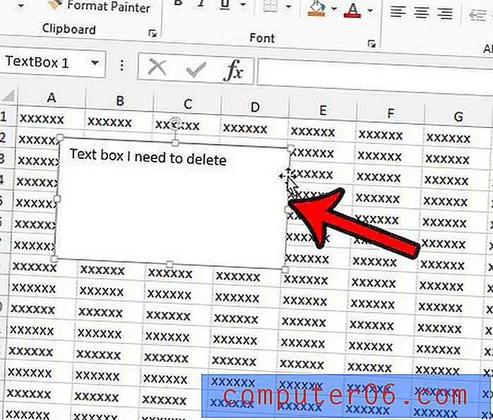 Kā izdzēst tekstlodziņu programmā Excel 2013
