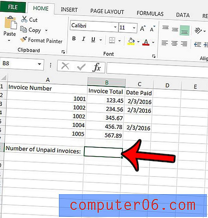 Slik teller du antall tomme celler i et område i Excel 2013