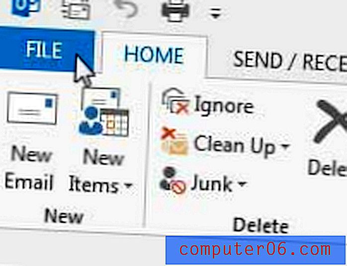 Automātiskās pabeigšanas saraksta iztukšošana programmā Outlook 2013