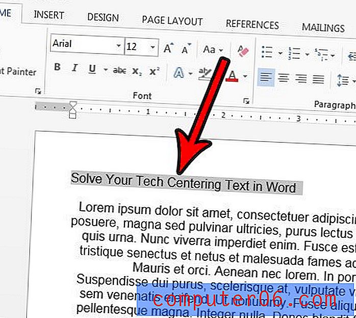 Jak vycentrovat text v aplikaci Microsoft Word