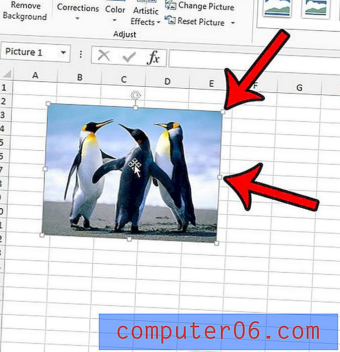 Kā mainīt attēla izmēru programmā Excel 2013