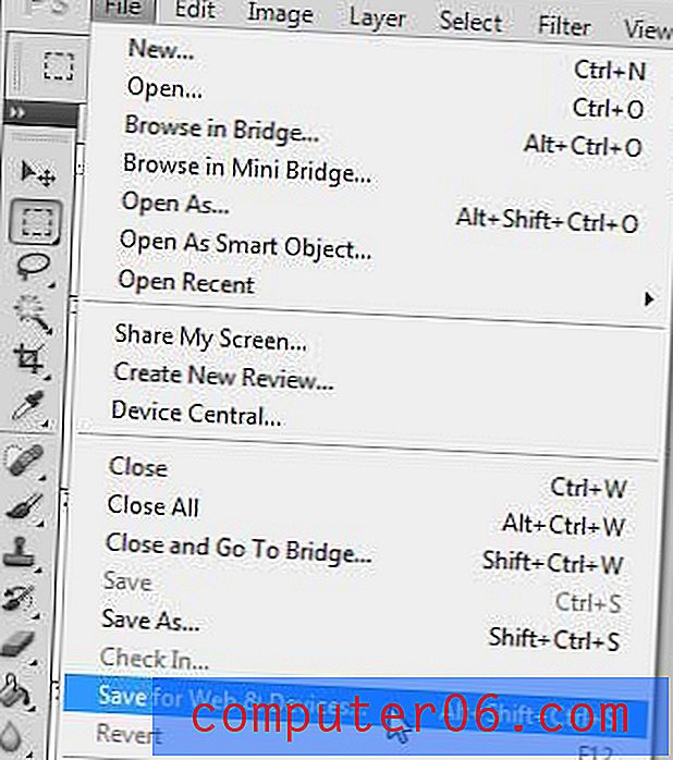 Как да запишете за уеб и устройства в Photoshop CS5